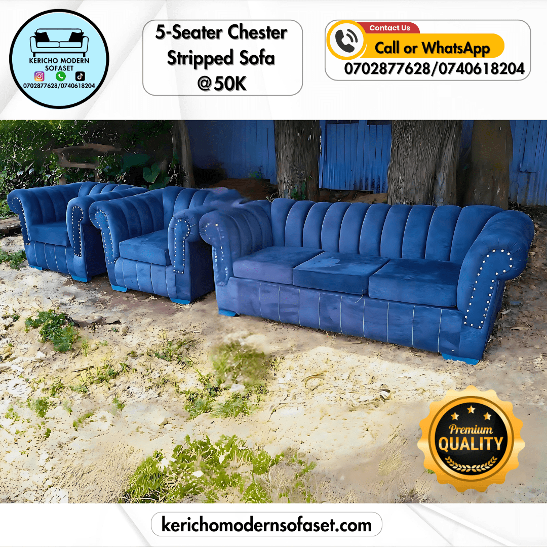 5-Seater Chester Stripped Sofa