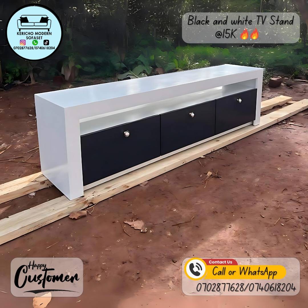 Black and White TV Stand
