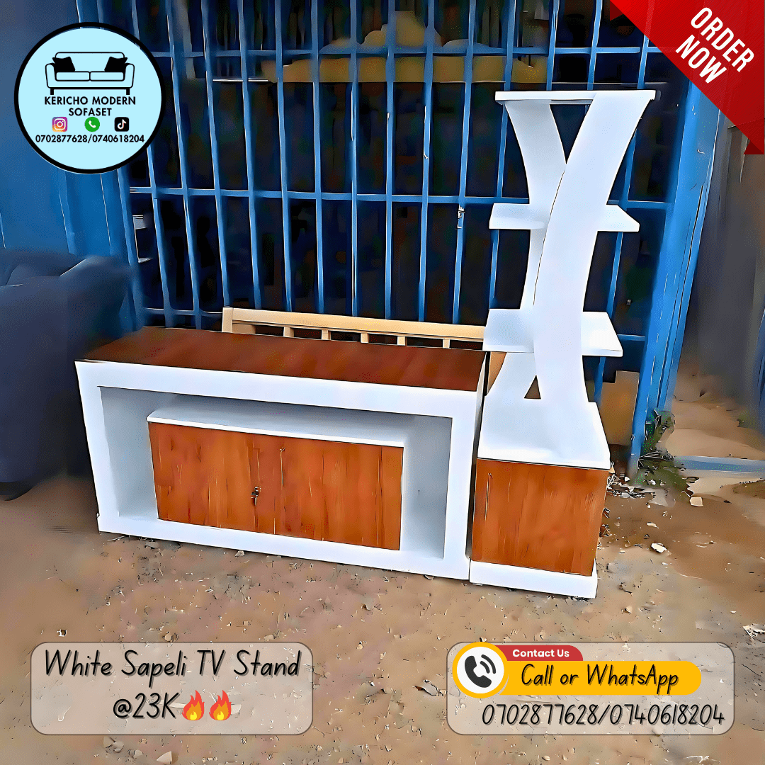 White Sapeli TV Stand