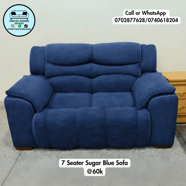 7-Seater Sugar Blue Sofa