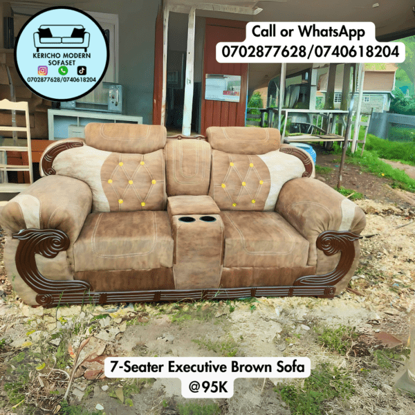 7-Seater Executive Brown Sofa