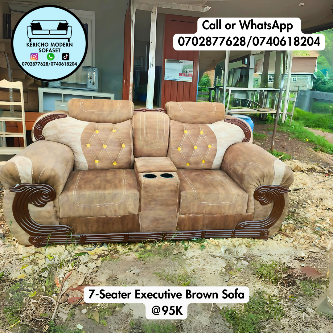 7-Seater Executive Brown Sofa