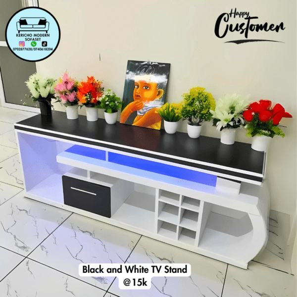 Black and White TV Stand